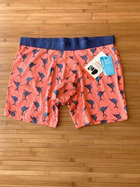 SAXX DropTemp Cooling Cotton Boxer Brief Mens XL Big Catch Orange NWT